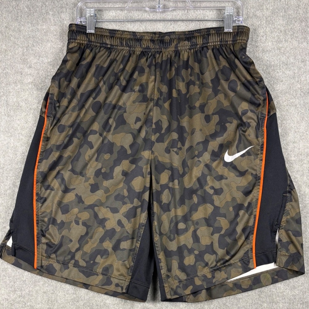 Nike Dri-FIT Camouflage Basketball Shorts Large Brown Green Orange 707352-325